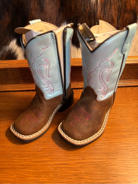 Old West Other - Old West Toddler Girls’ Western Turquoise & Pink Boots - Size 4 - NEW IN BOX